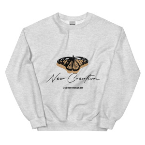 New Creation Butterfly w/ Shadow - Sweatshirt Black Print